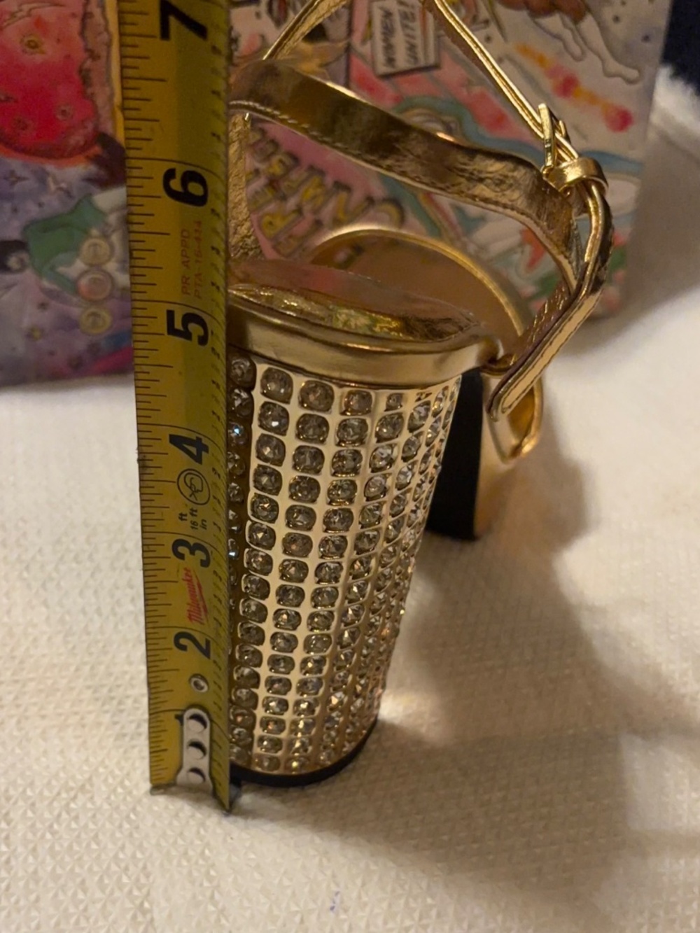 Jeffrey Campbell Dias Gold Gold Platform Sandals Sz 10 - Picture 5 of 7